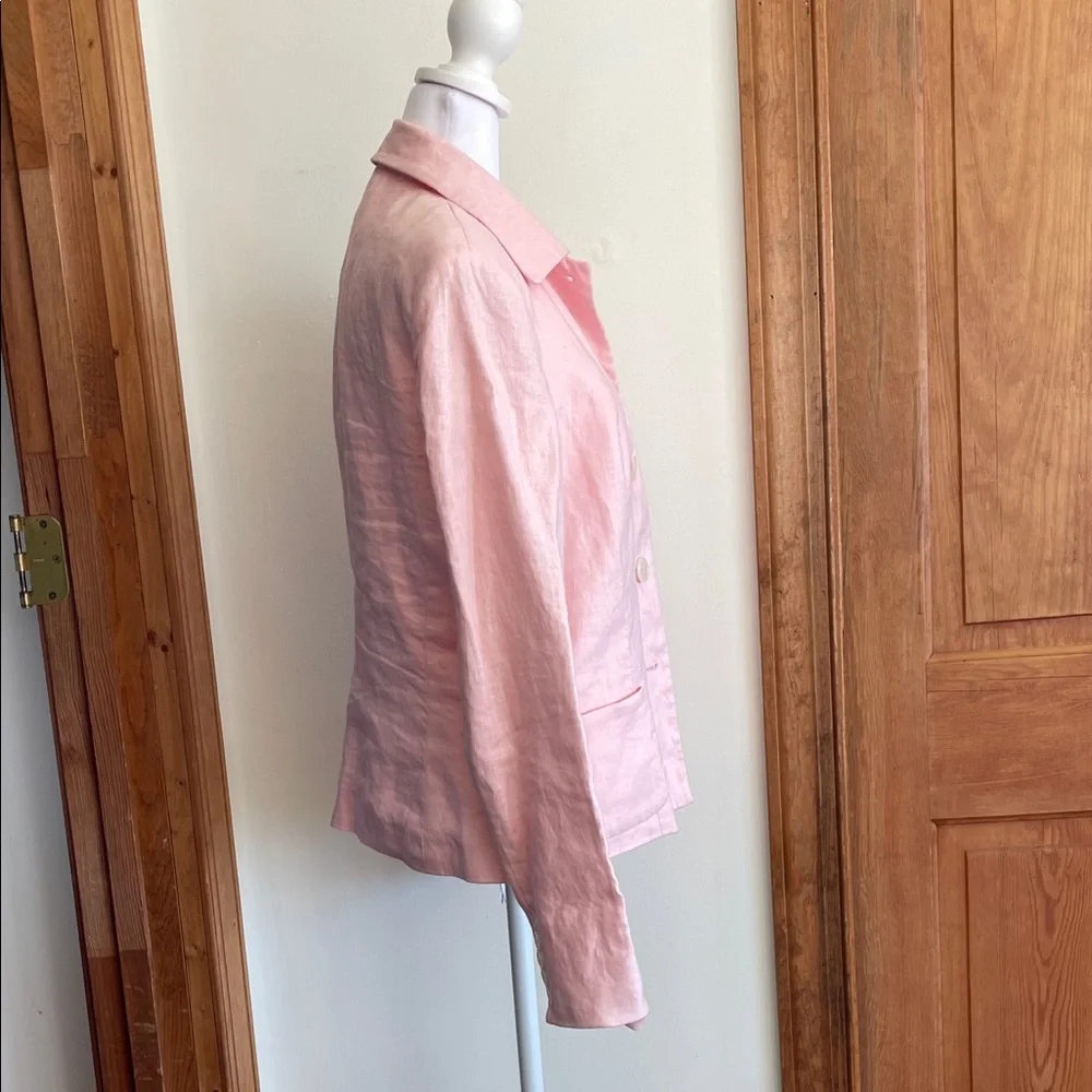 CHAPS Soft Pink Women's Linen Lined Jacket 10 - Picture 10 of 17